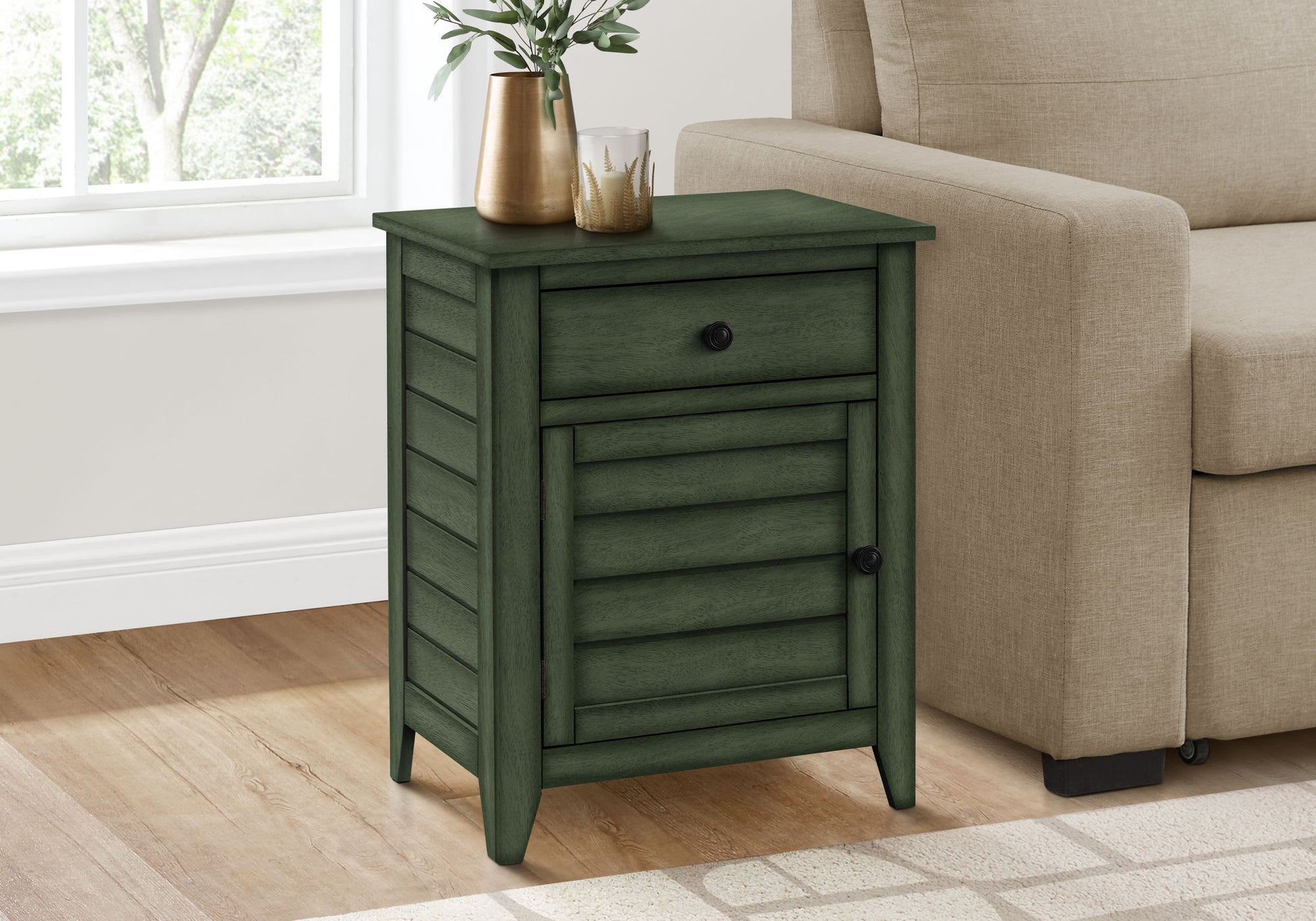 Accent Nightstand, Storage Drawer, Transitional - The Sleep Loft - Online Mattress Showroom NYC