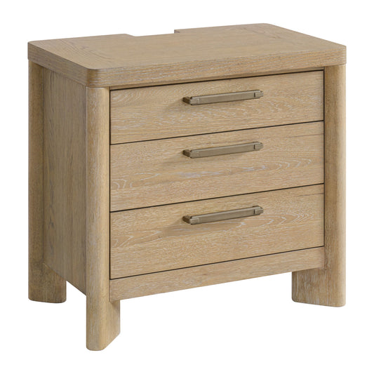 Clove - 3 Drawer Nightstand - Tan - The Sleep Loft - Online Mattress Showroom NYC