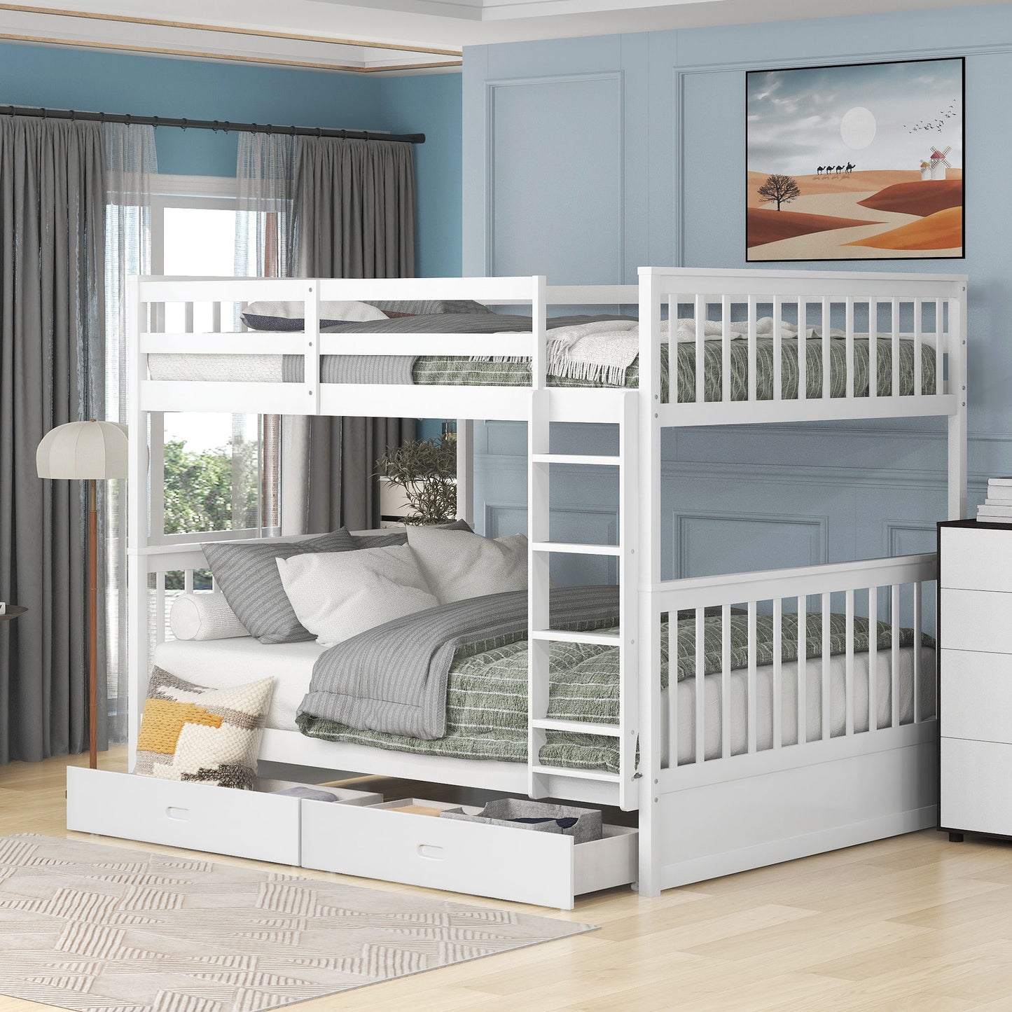 Bunk Bed With Ladders And 2 Storage Drawers - The Sleep Loft - Online Mattress Showroom NYC