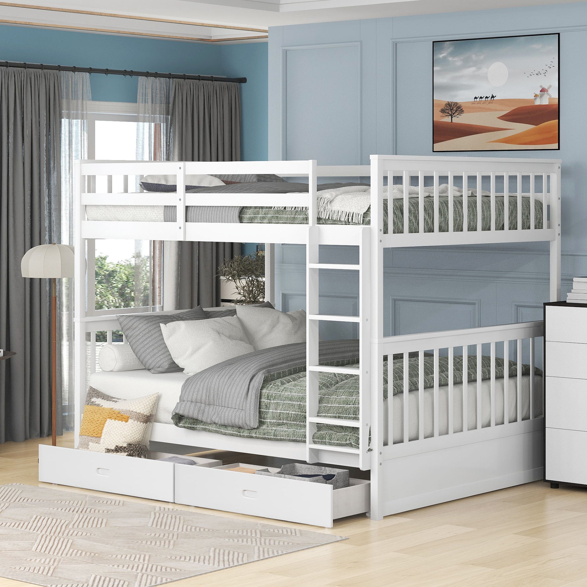 Bunk Bed With Ladders And 2 Storage Drawers - The Sleep Loft - Online Mattress Showroom NYC