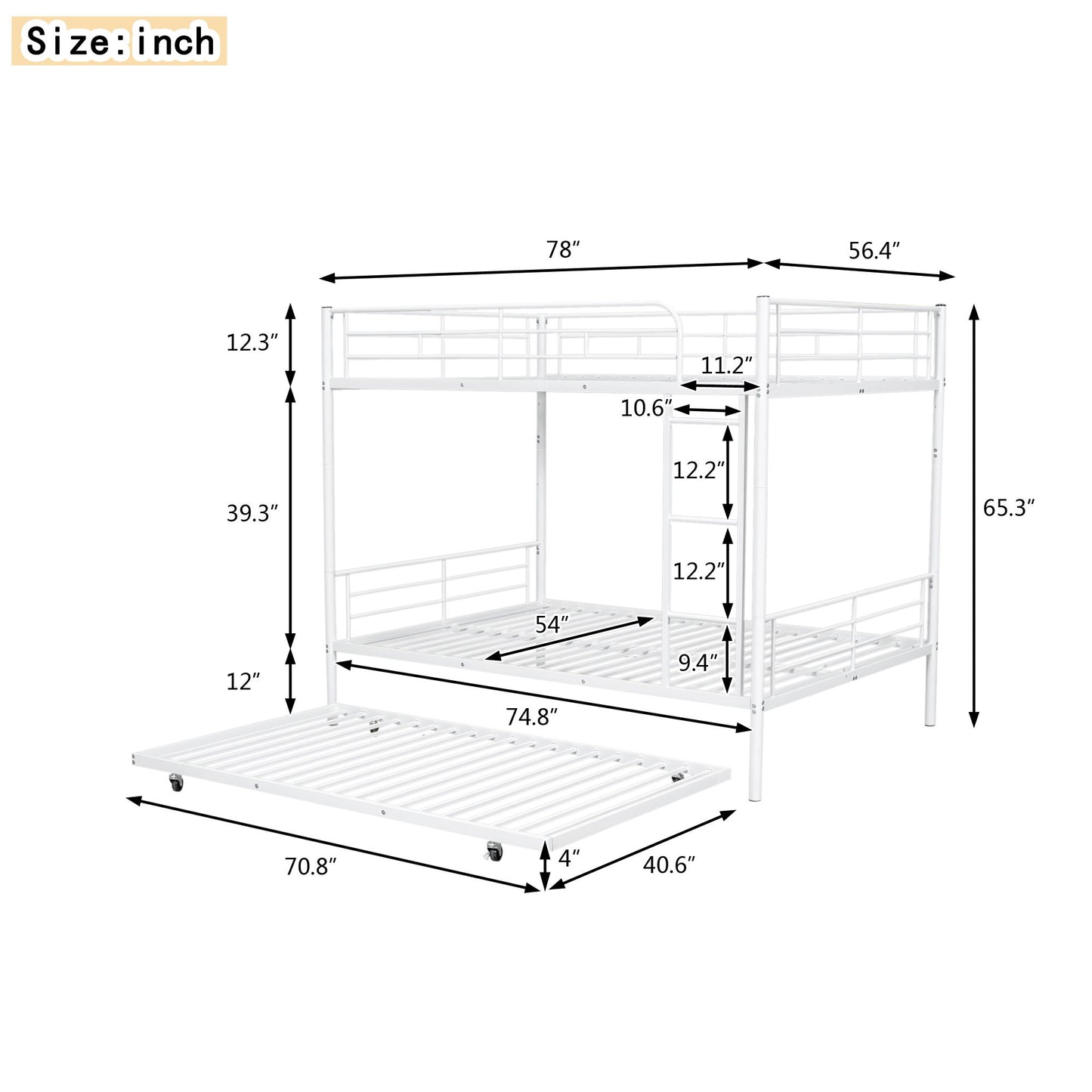 Steel Construction Bunk Bed - The Sleep Loft - Online Mattress Showroom NYC
