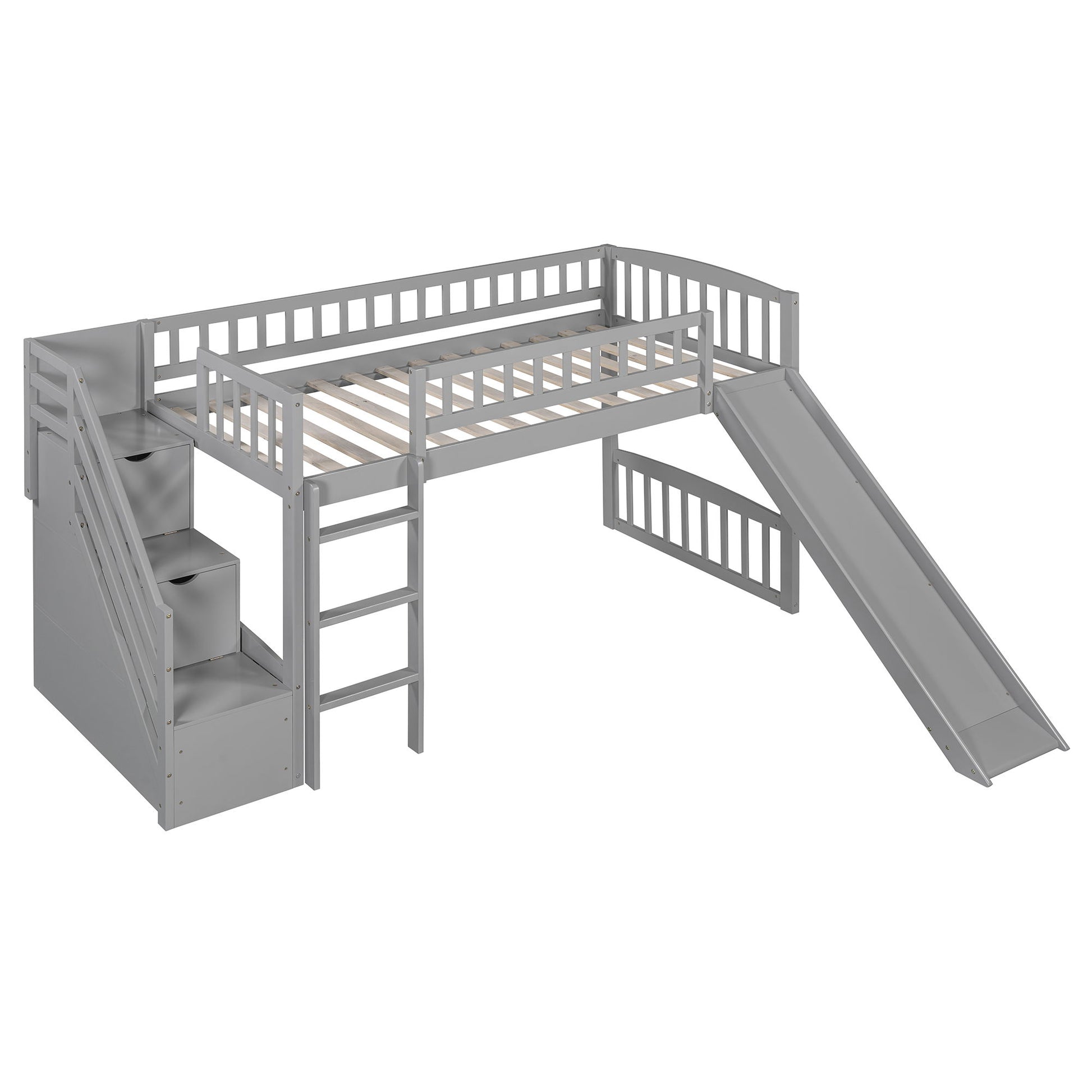 Loft Stairway Bed With 2 Drawers, Convertible Ladder And Slide - The Sleep Loft - Online Mattress Showroom NYC