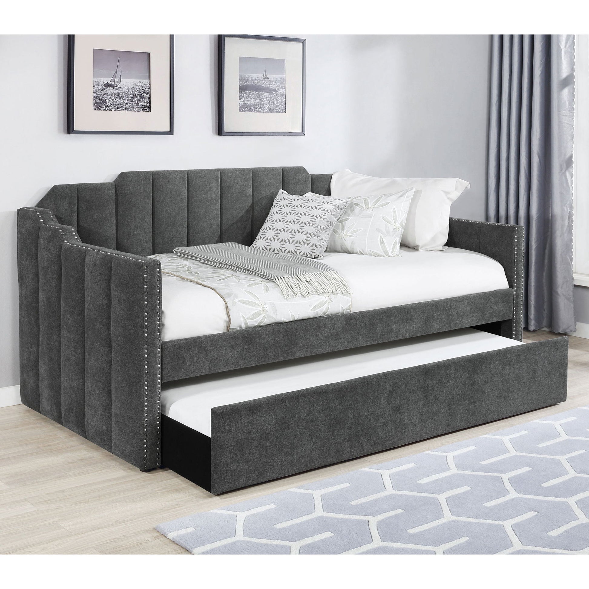 Pressley - Twin Daybed With Trundle - Charcoal - The Sleep Loft - Online Mattress Showroom NYC