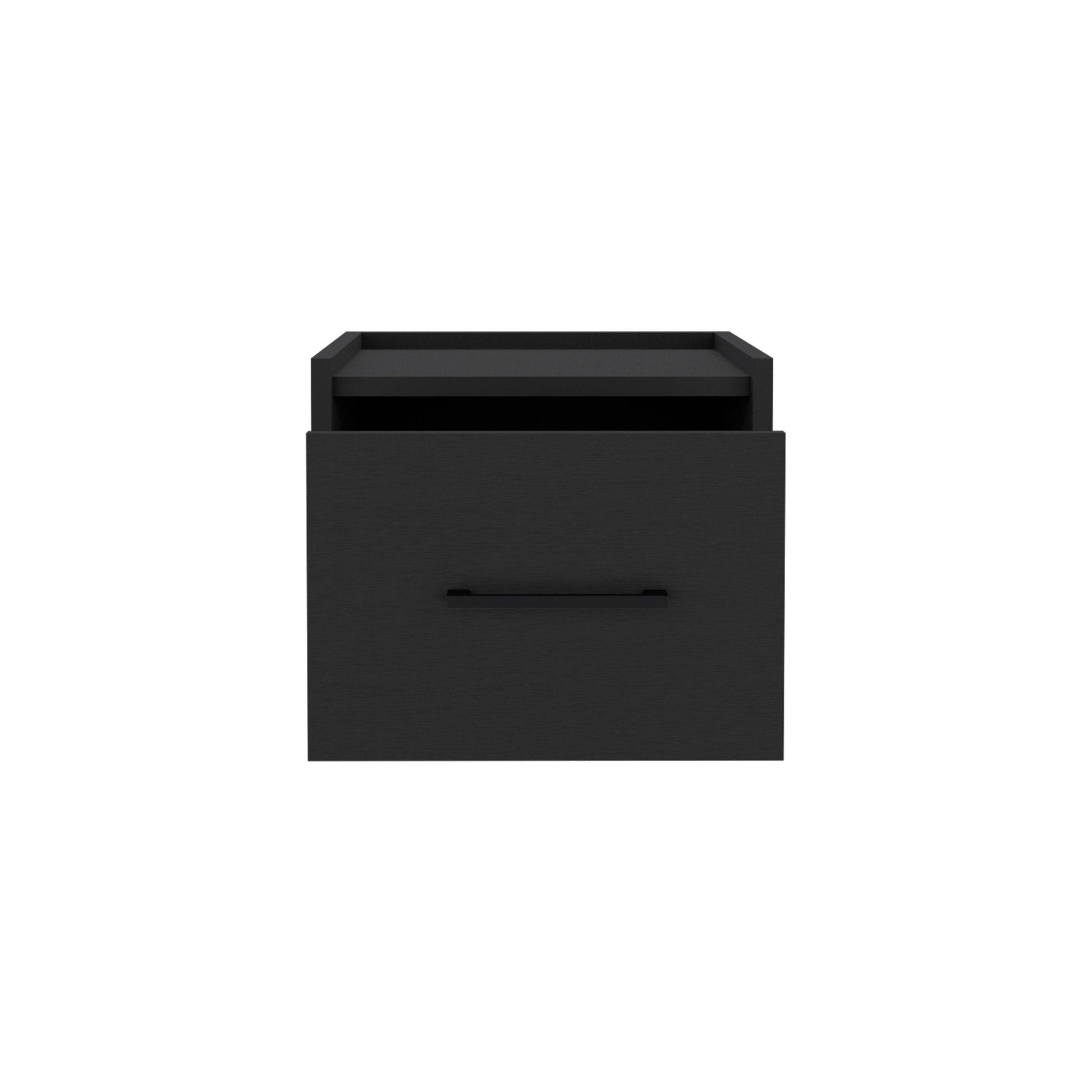 Floating Nightstand, Space Saving Design With Handy Drawer And Surface - Black - The Sleep Loft - Online Mattress Showroom NYC