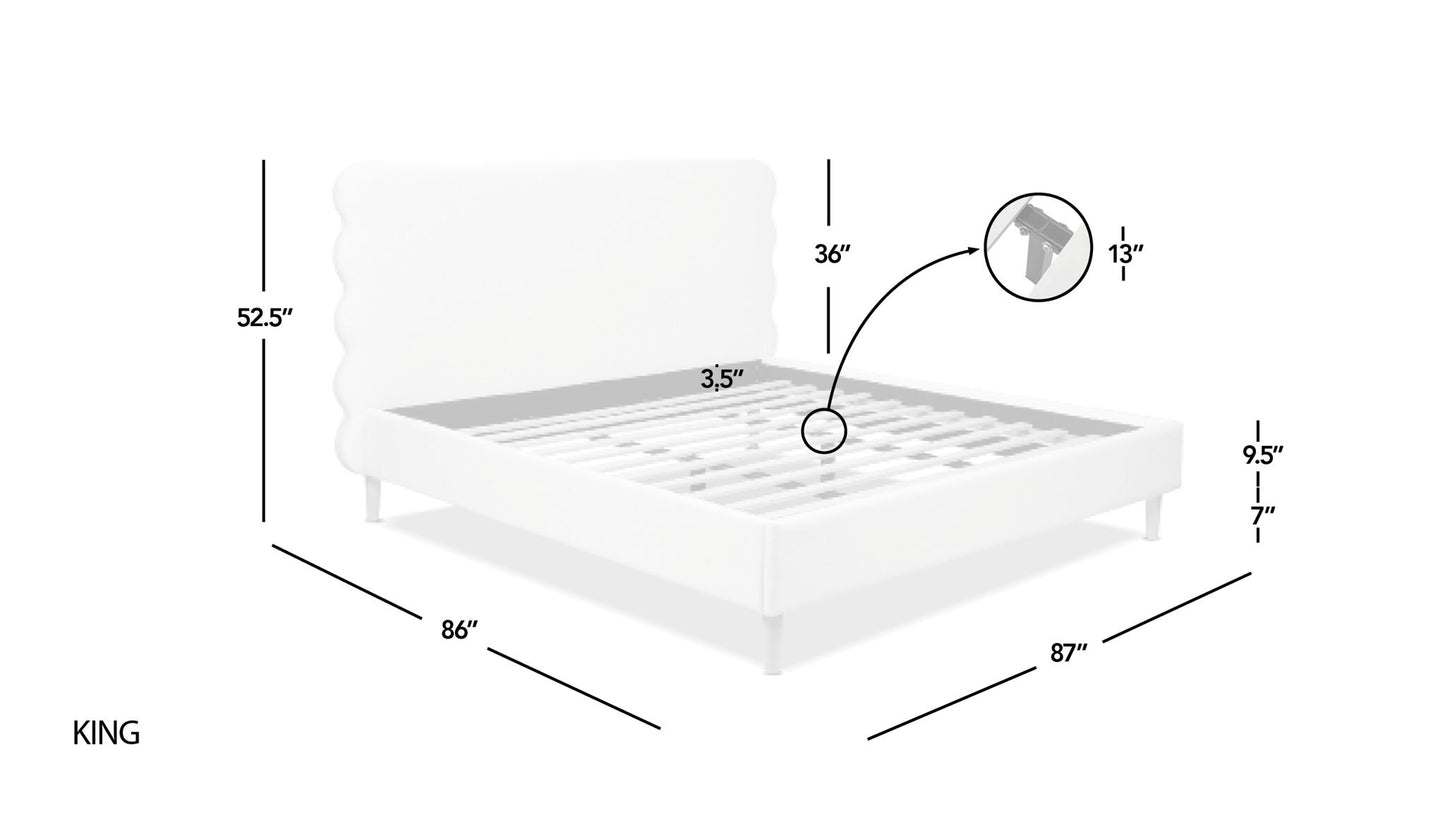 Stockholm - Modern Wavy Headboard Platform Bed - The Sleep Loft - Online Mattress Showroom NYC