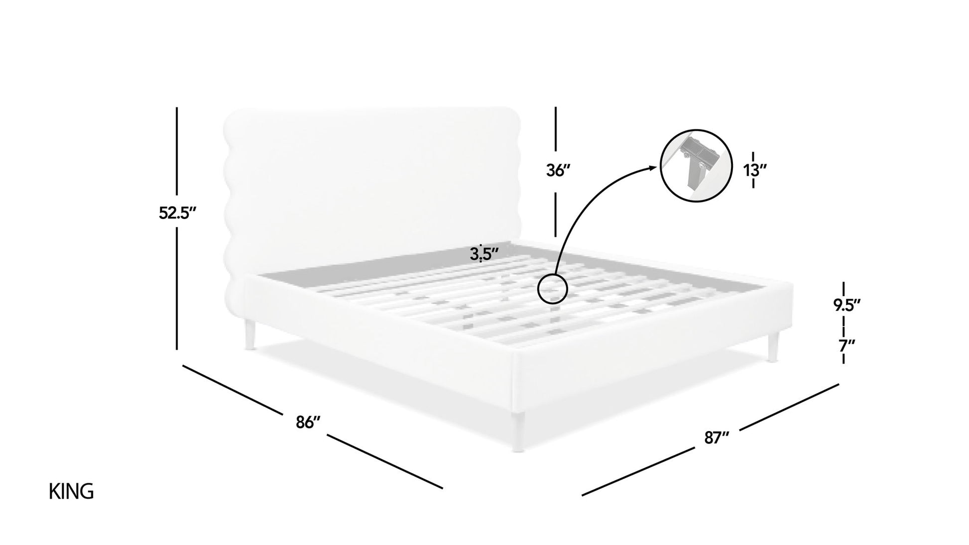 Stockholm - Modern Wavy Headboard Platform Bed - The Sleep Loft - Online Mattress Showroom NYC