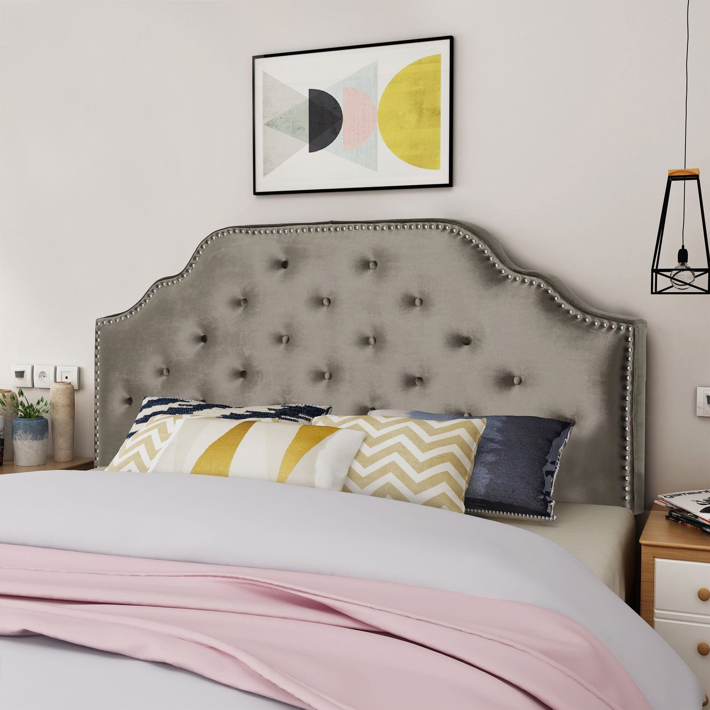Luella - Button Tufted Upholstered Headboard - The Sleep Loft - Online Mattress Showroom NYC