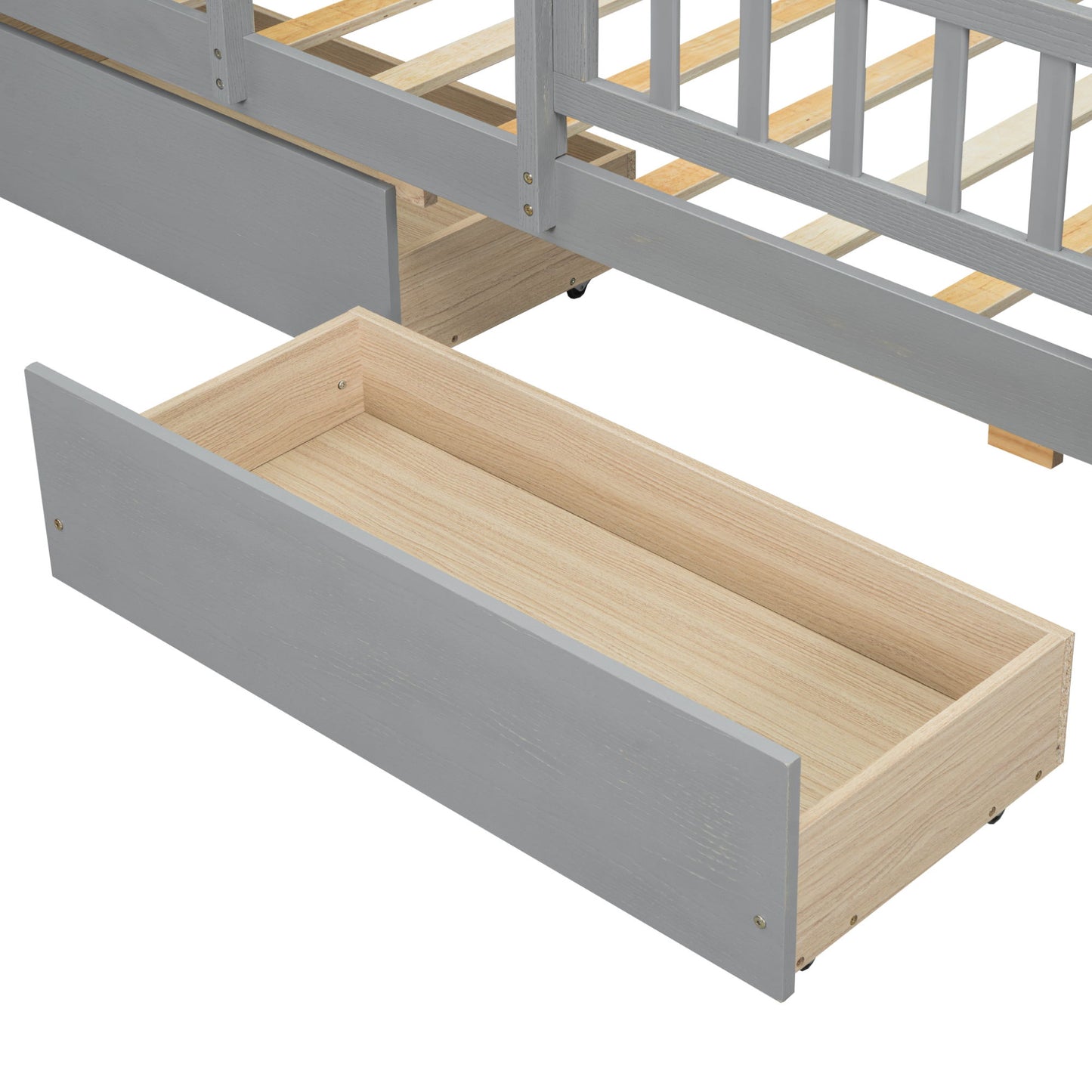 Platform Bed With LED Light, Multi Functional Headboard, Guardrail And 2 Drawers - The Sleep Loft - Online Mattress Showroom NYC