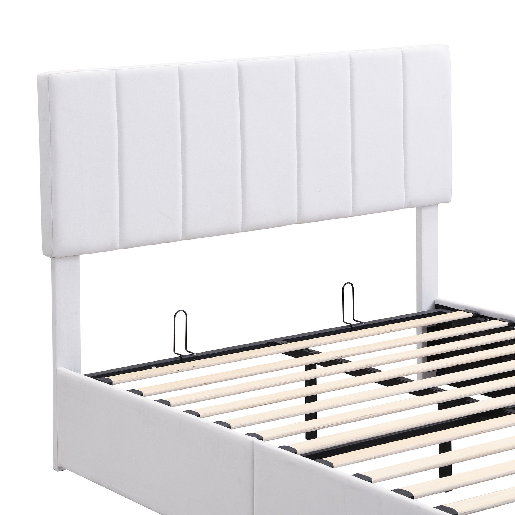 Elegant Upholstered Platform Bed With Hydraulic Storage System - The Sleep Loft - Online Mattress Showroom NYC