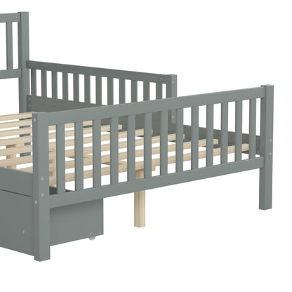 Platform Bed With Guardrails On Both Sides And 2 Storage Drawers - The Sleep Loft - Online Mattress Showroom NYC