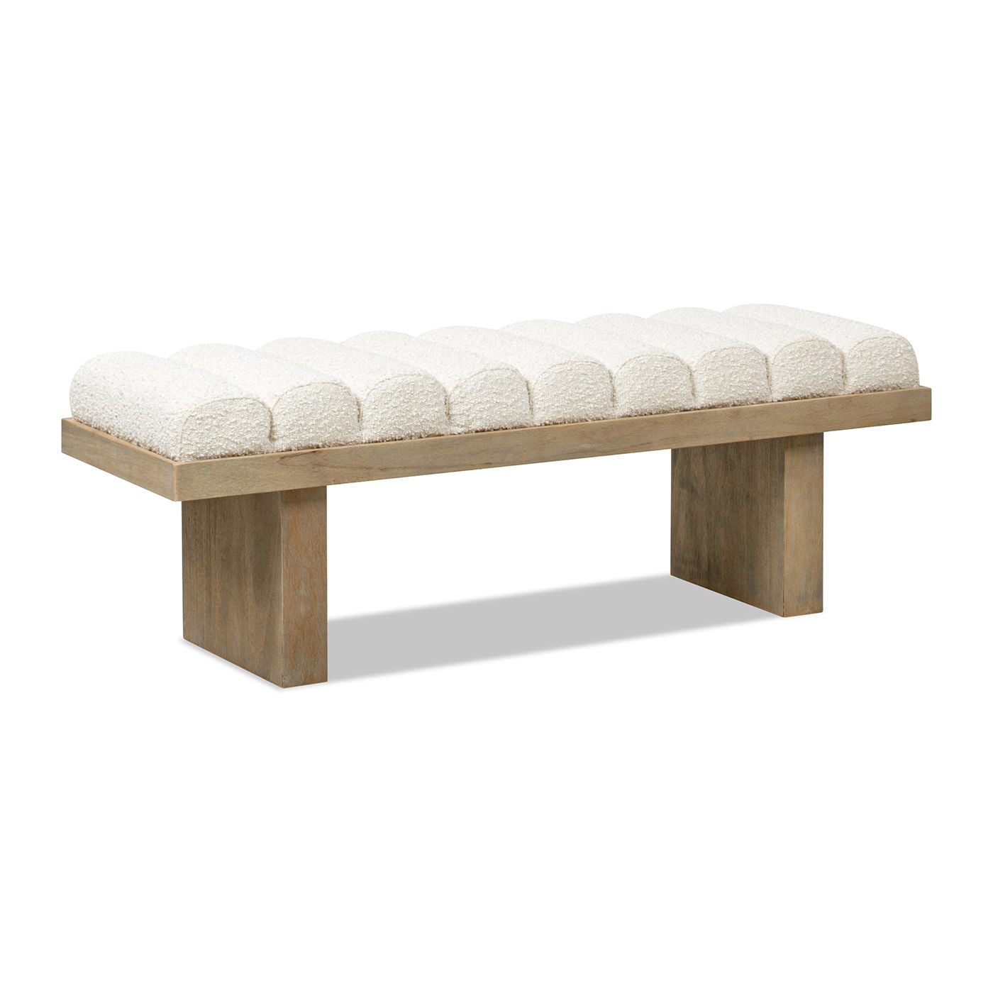 Bella - Upholstered Modern Accent Bench - Ivory White - The Sleep Loft - Online Mattress Showroom NYC