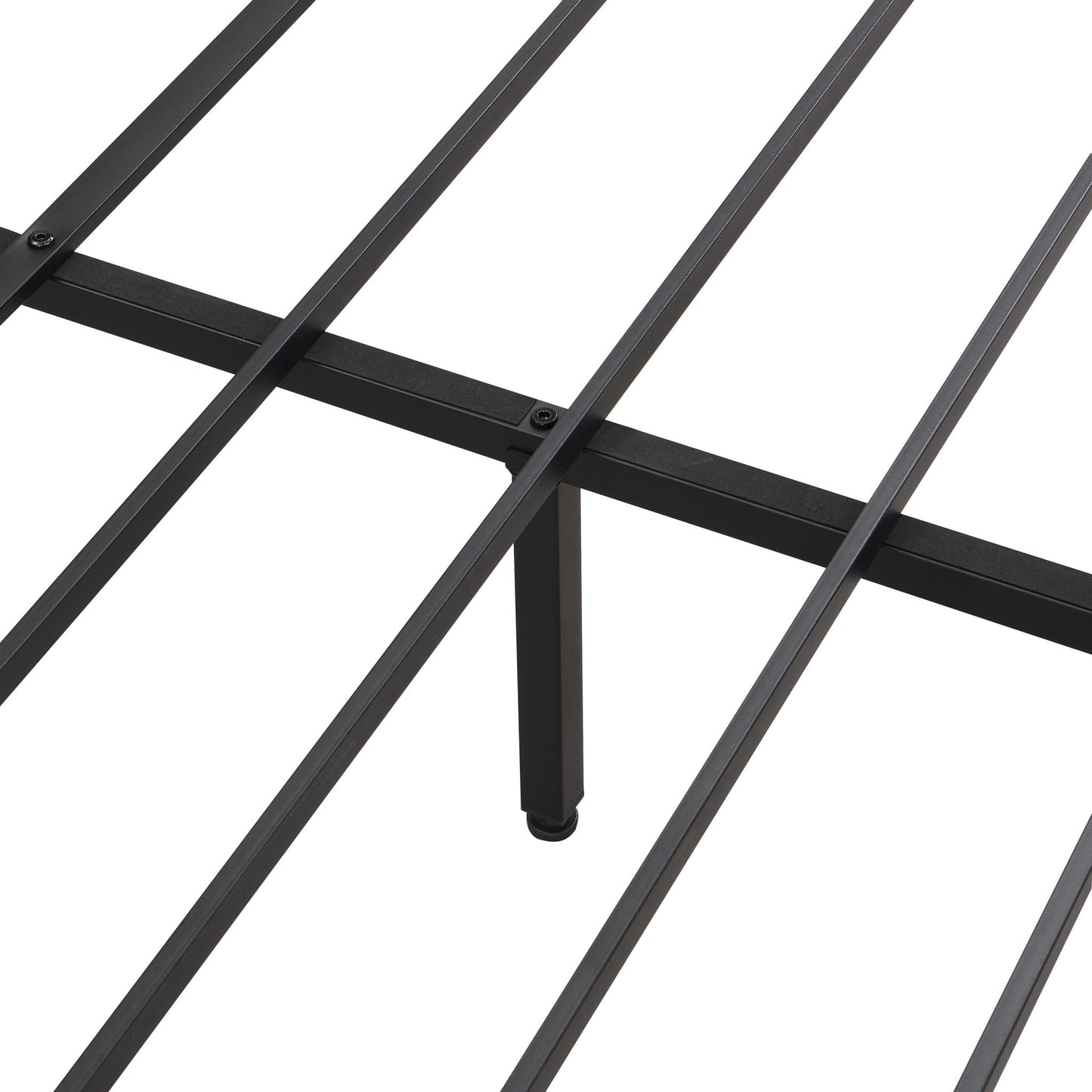 Modern Metal Platform Bed Frame With Wooden Headboard, USB Charging Station, Storage Drawers