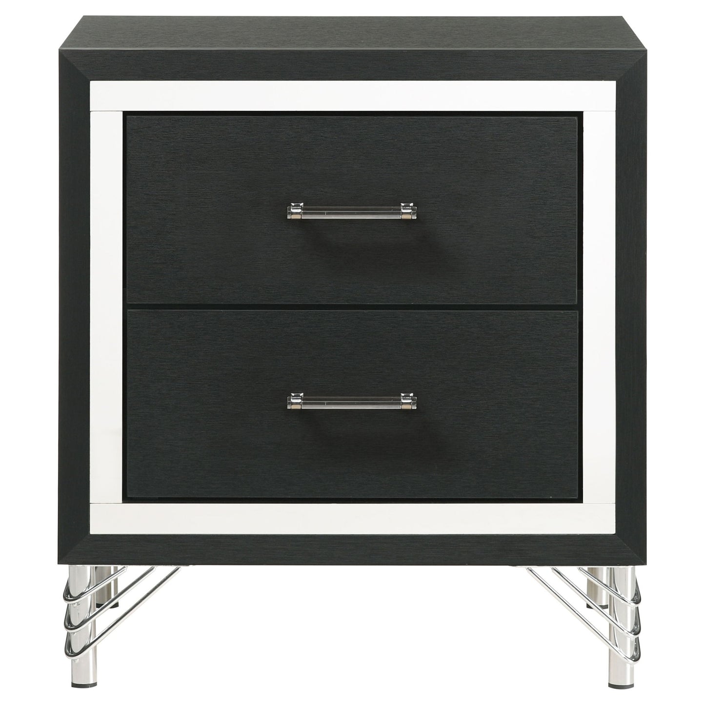Malcolm - 2 Drawer Nightstand - Black - The Sleep Loft - Online Mattress Showroom NYC