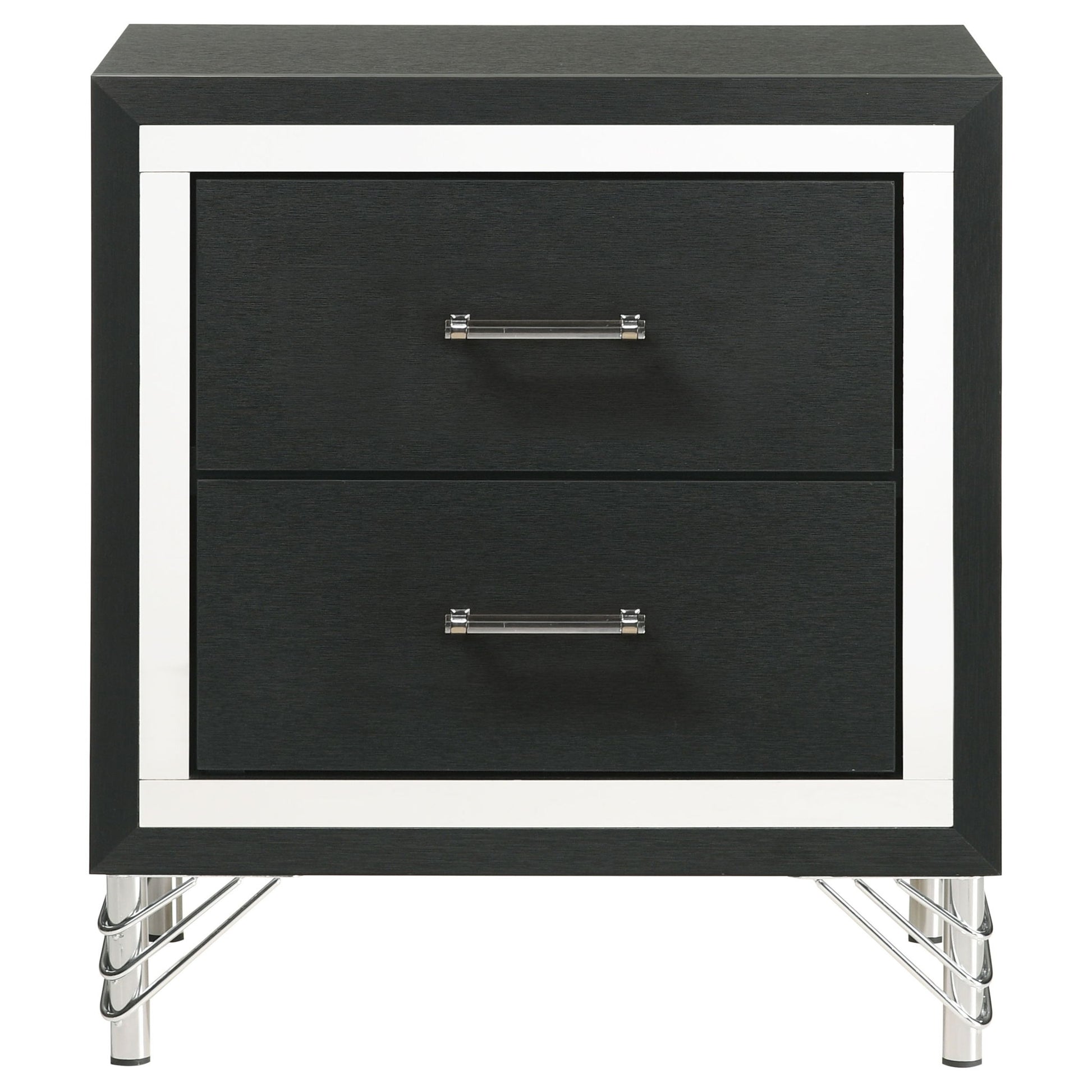 Malcolm - 2 Drawer Nightstand - Black - The Sleep Loft - Online Mattress Showroom NYC