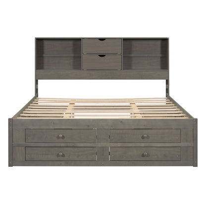 Platform Bed With Storage Headboard And 8 Drawers - The Sleep Loft - Online Mattress Showroom NYC