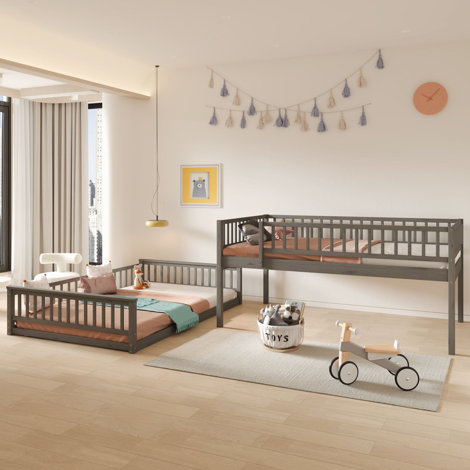 Bunk Bed With Ladder And Guardrails - The Sleep Loft - Online Mattress Showroom NYC