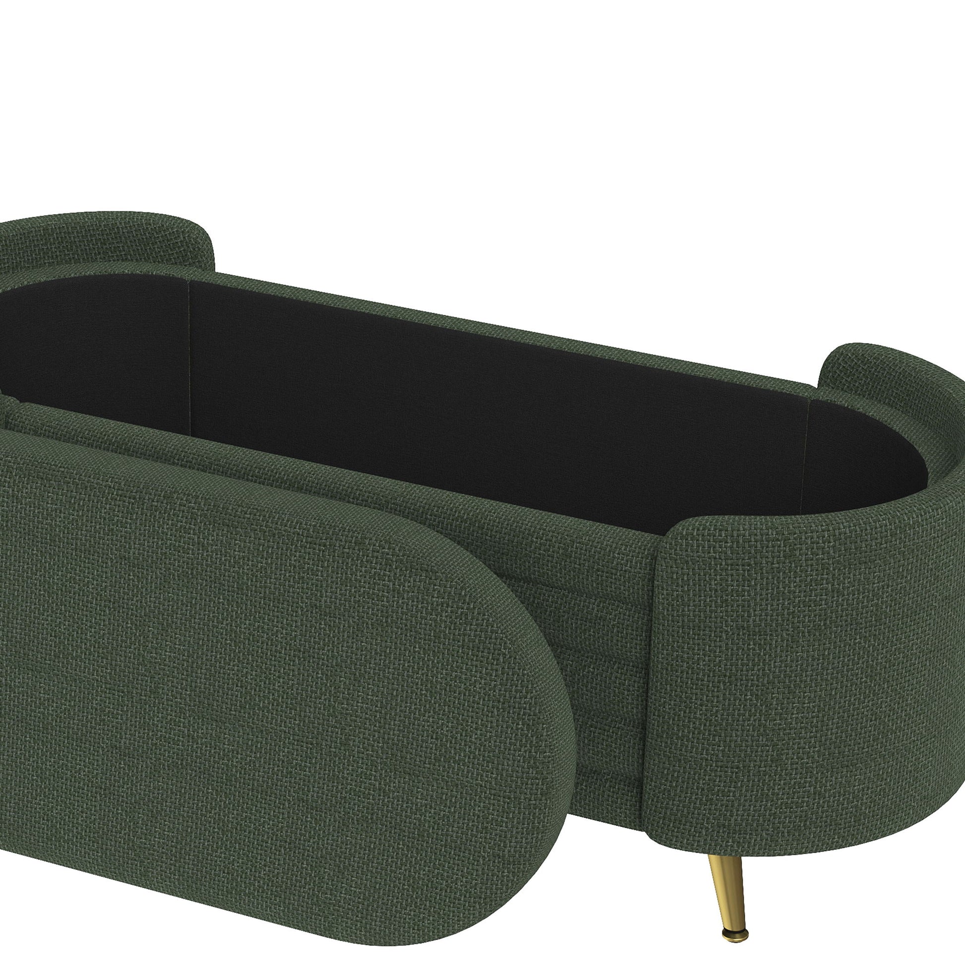 Modern Oval Storage Ottoman With Upholstery - The Sleep Loft - Online Mattress Showroom NYC