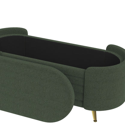 Modern Oval Storage Ottoman With Upholstery - The Sleep Loft - Online Mattress Showroom NYC