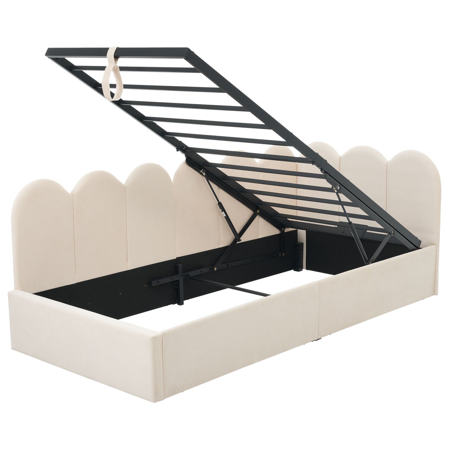 Upholstered Daybed With Metal Slatted Base - The Sleep Loft - Online Mattress Showroom NYC