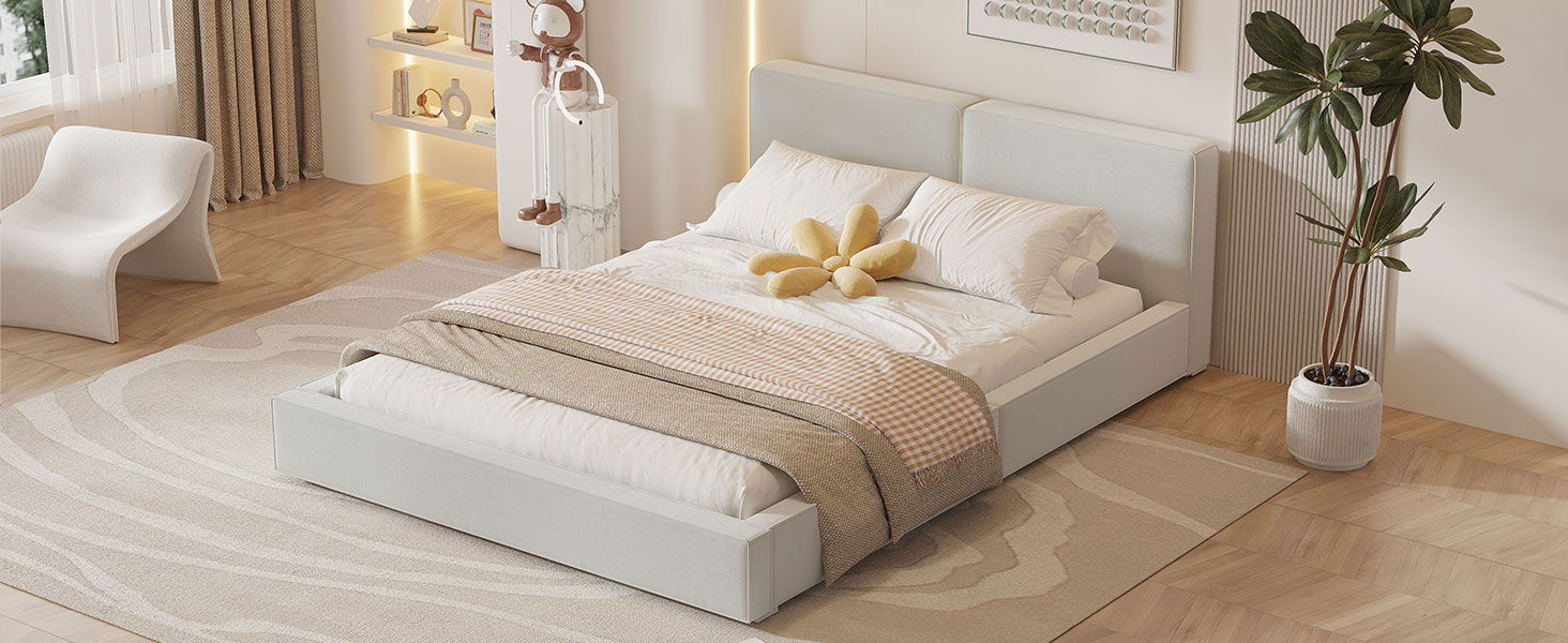 Upholstered Platform Bed, Grounded Bed With Solid Frame - The Sleep Loft - Online Mattress Showroom NYC