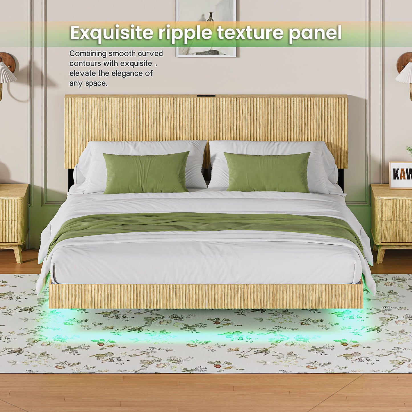 Floating Bedstead With Charging Station And LED Lights - The Sleep Loft - Online Mattress Showroom NYC