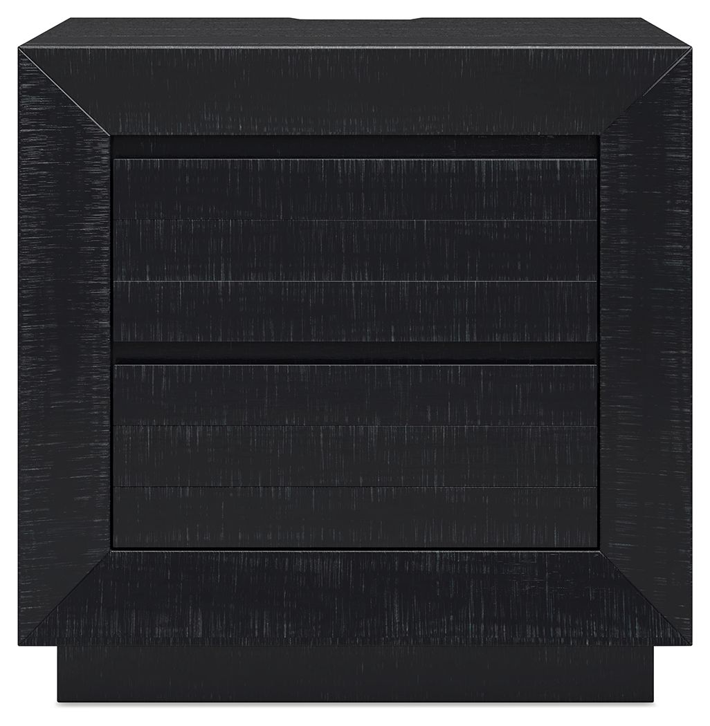 Londer - Two Drawer Night Stand - Black - The Sleep Loft - Online Mattress Showroom NYC