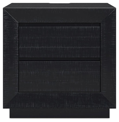 Londer - Two Drawer Night Stand - Black - The Sleep Loft - Online Mattress Showroom NYC
