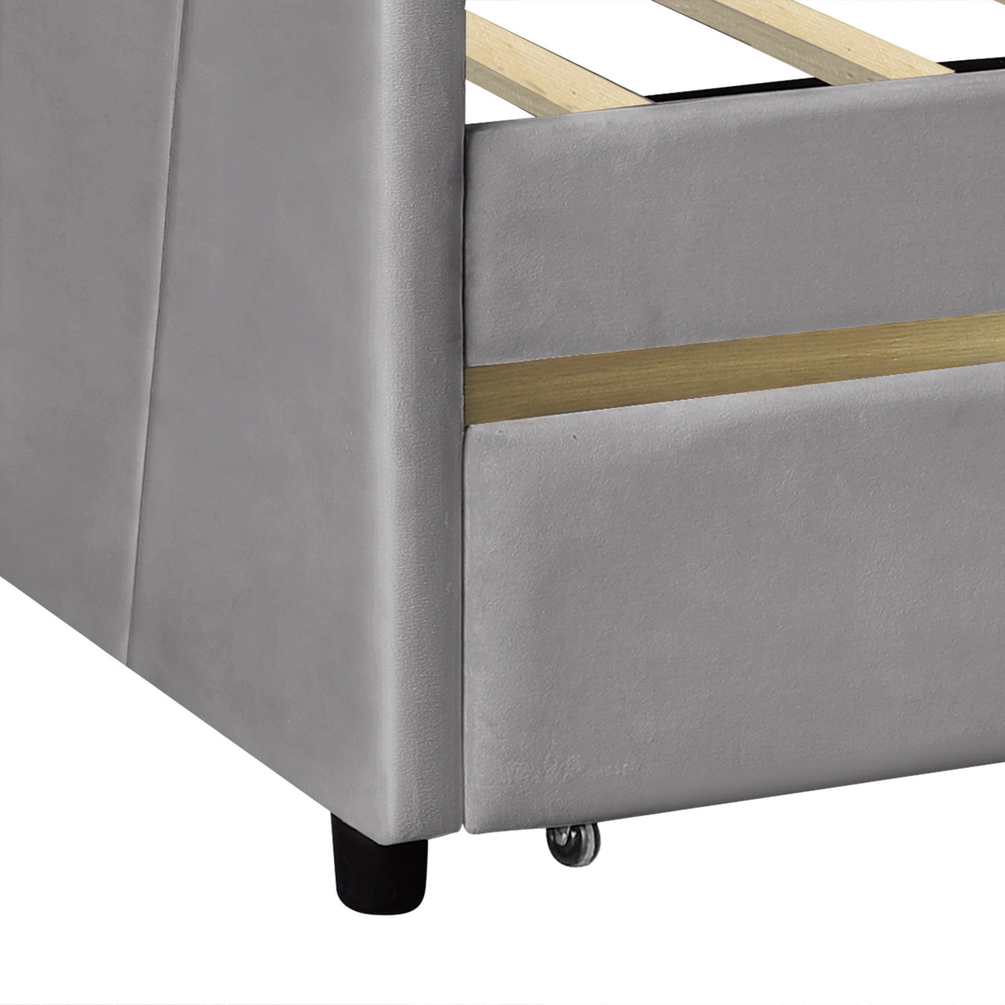 Upholstered Daybed With Two Drawers And Wood Slat - The Sleep Loft - Online Mattress Showroom NYC