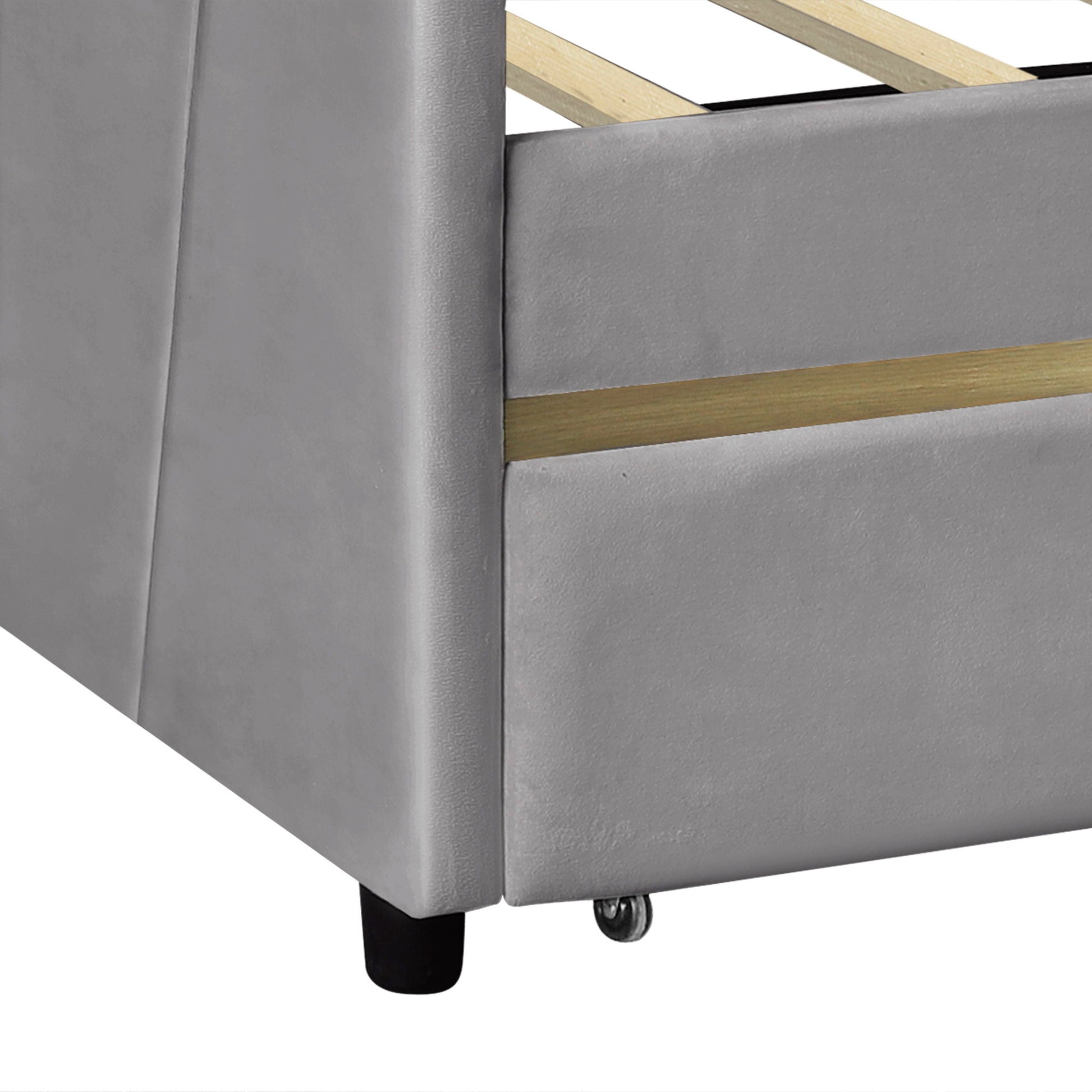 Upholstered Daybed With Two Drawers And Wood Slat - The Sleep Loft - Online Mattress Showroom NYC