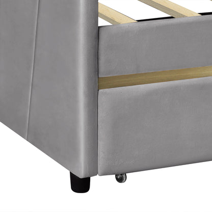 Upholstered Daybed With Two Drawers And Wood Slat - The Sleep Loft - Online Mattress Showroom NYC