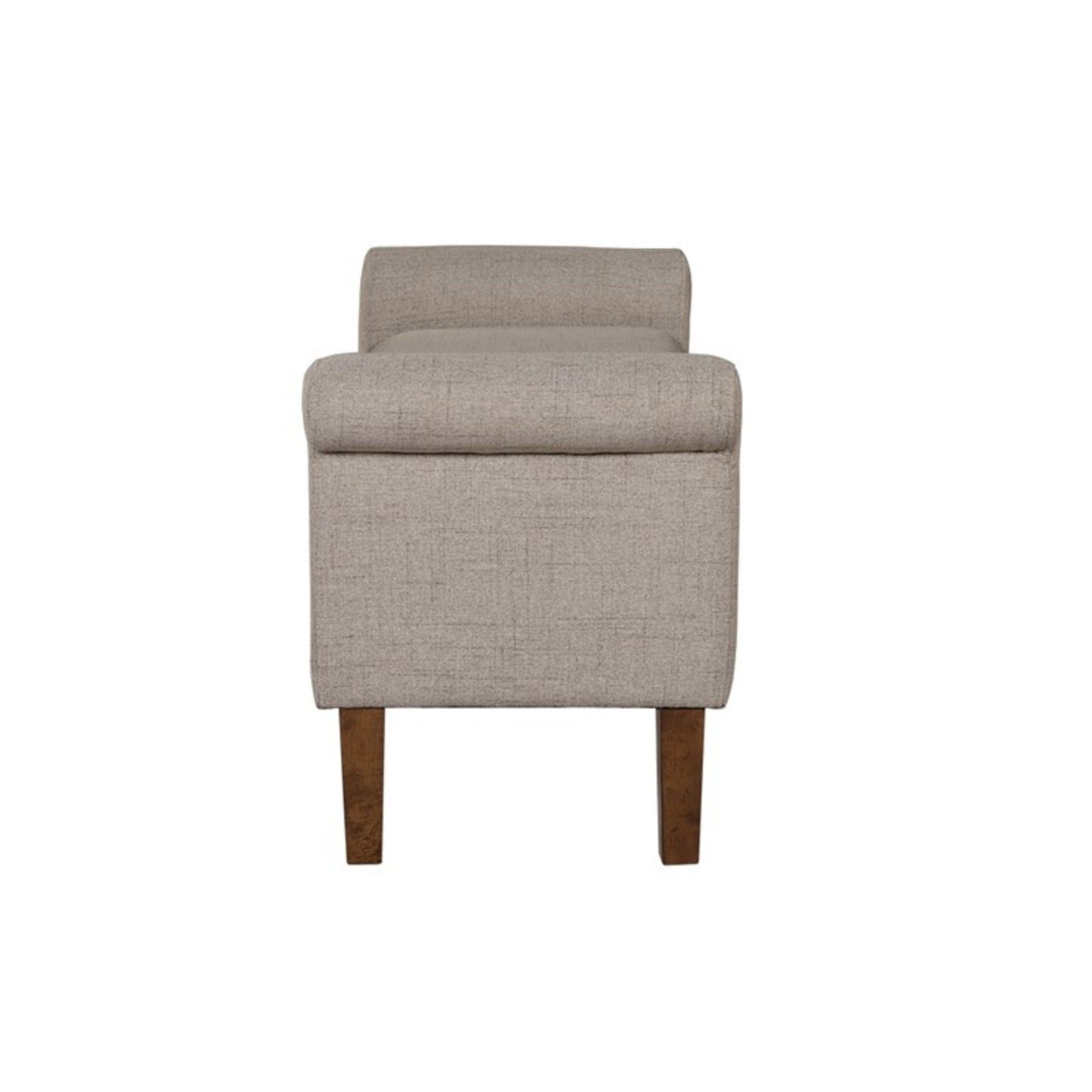 Upholstered Storage Bench With Rolled Armrests - Beige - The Sleep Loft - Online Mattress Showroom NYC