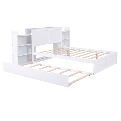 Storage Platform Bed With Pull Out Shelves And Trundle - The Sleep Loft - Online Mattress Showroom NYC