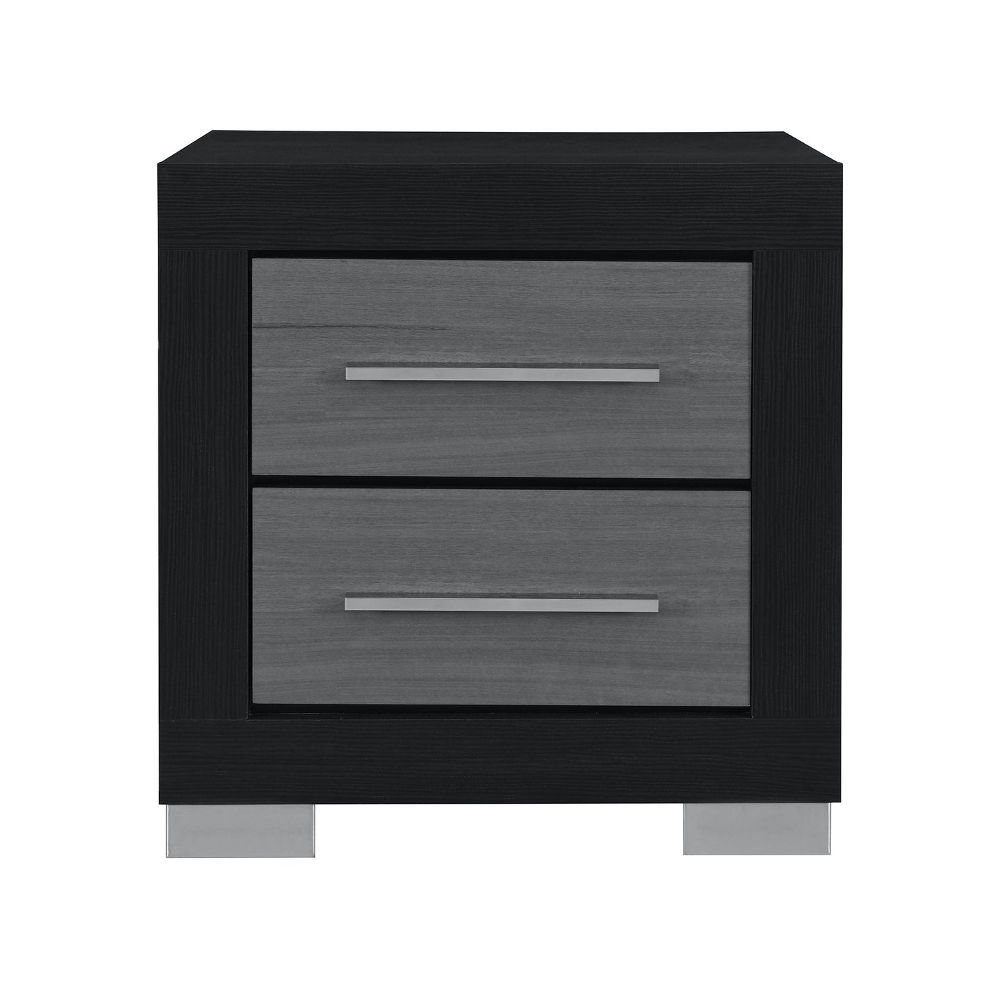 Elsa - 2 Toned Nightstand With Bar Handle And Spacious Drawers - The Sleep Loft - Online Mattress Showroom NYC
