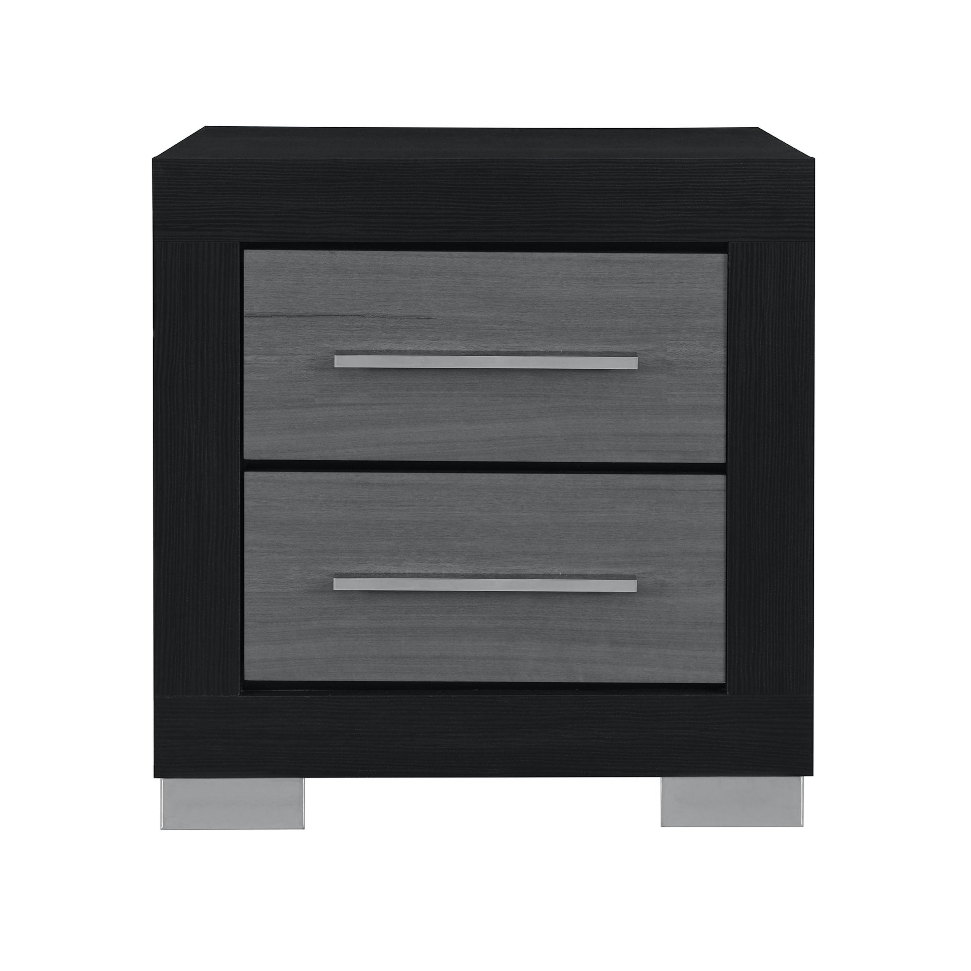 Elsa - 2 Toned Nightstand With Bar Handle And Spacious Drawers - The Sleep Loft - Online Mattress Showroom NYC