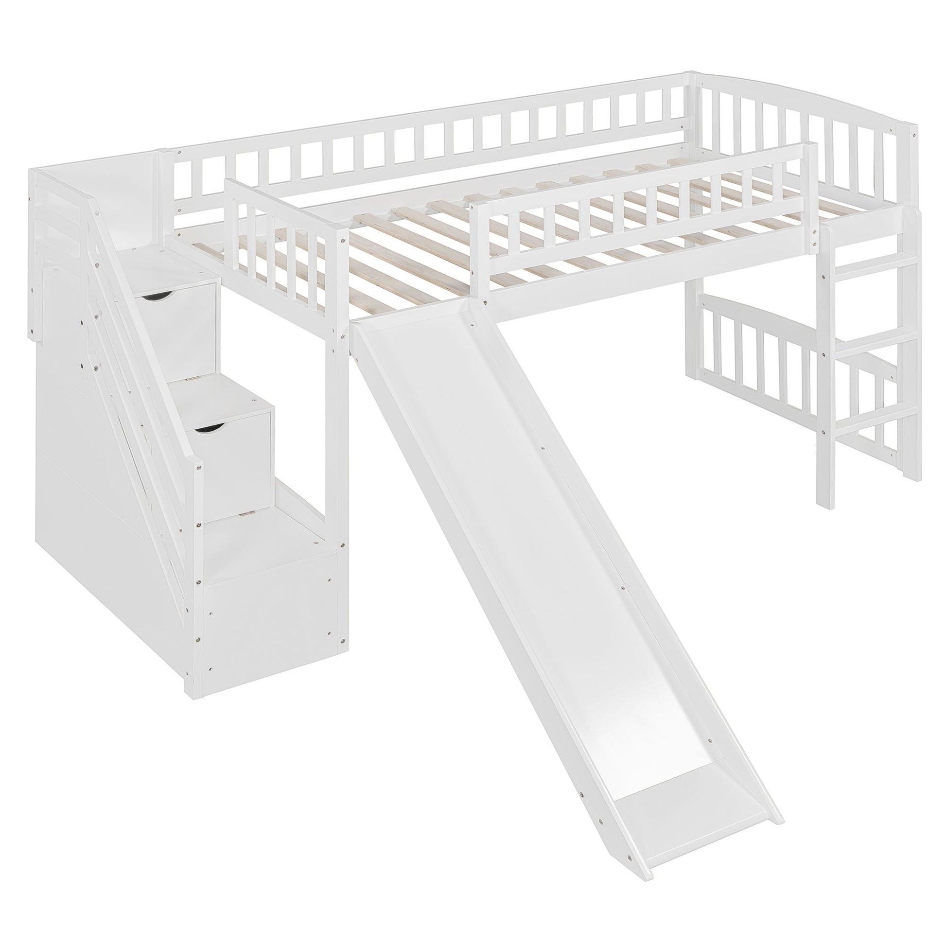 Loft Stairway Bed With 2 Drawers, Convertible Ladder And Slide - The Sleep Loft - Online Mattress Showroom NYC