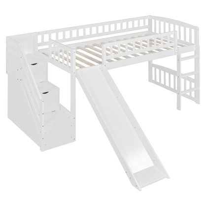 Loft Stairway Bed With 2 Drawers, Convertible Ladder And Slide - The Sleep Loft - Online Mattress Showroom NYC