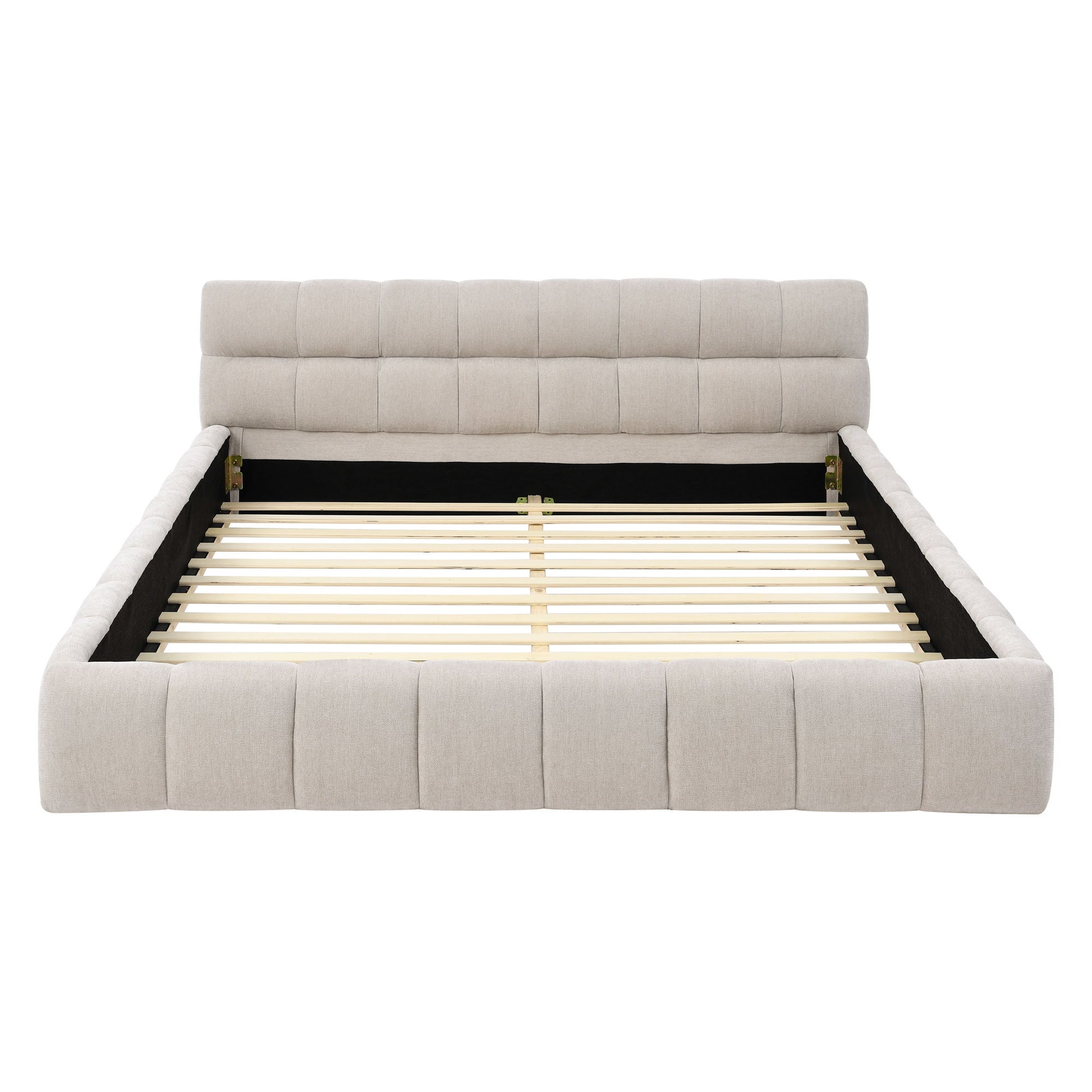 Modern Platform Bed Frame With Thick Fabric - The Sleep Loft - Online Mattress Showroom NYC