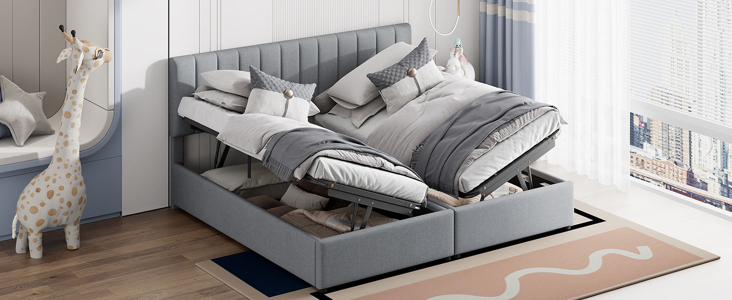 Upholstered Platform Bed With A Hydraulic Storage System - The Sleep Loft - Online Mattress Showroom NYC