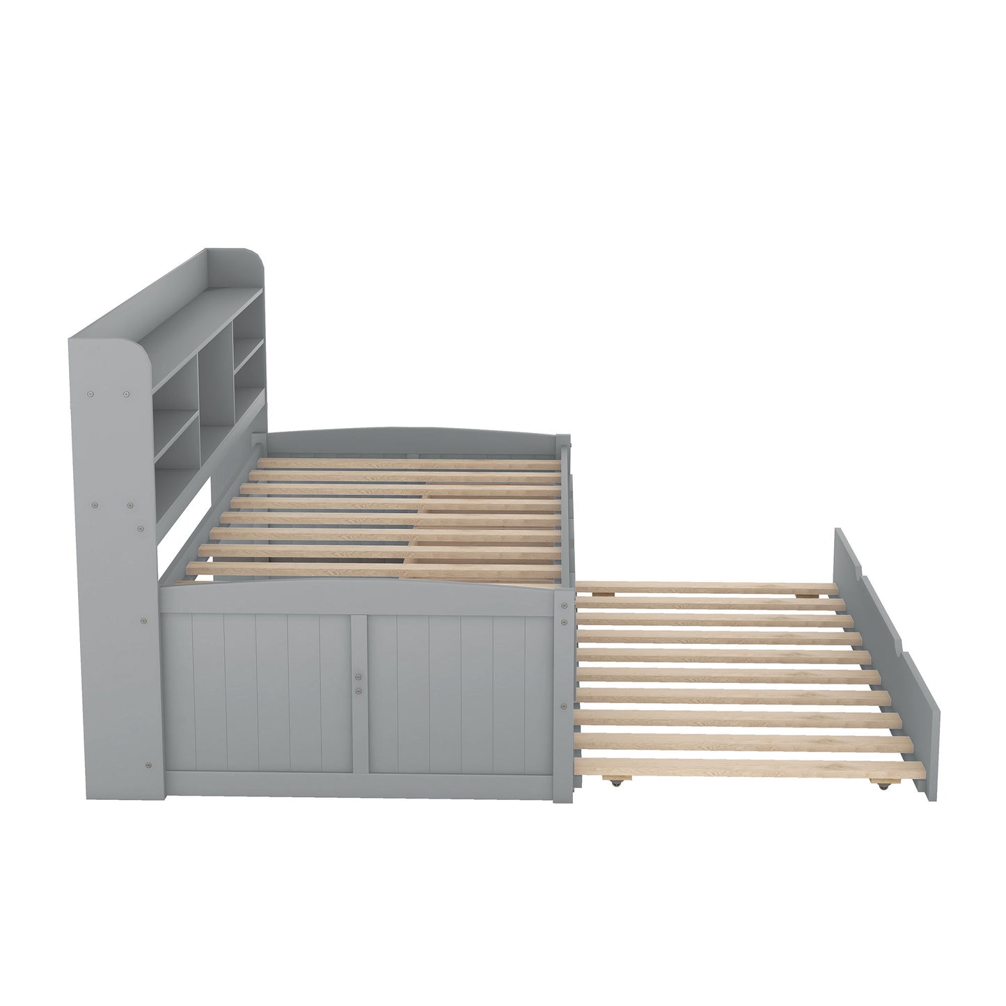 Captain Bed With Built In Bookshelves, 3 Storage Drawers, And Trundle - The Sleep Loft - Online Mattress Showroom NYC
