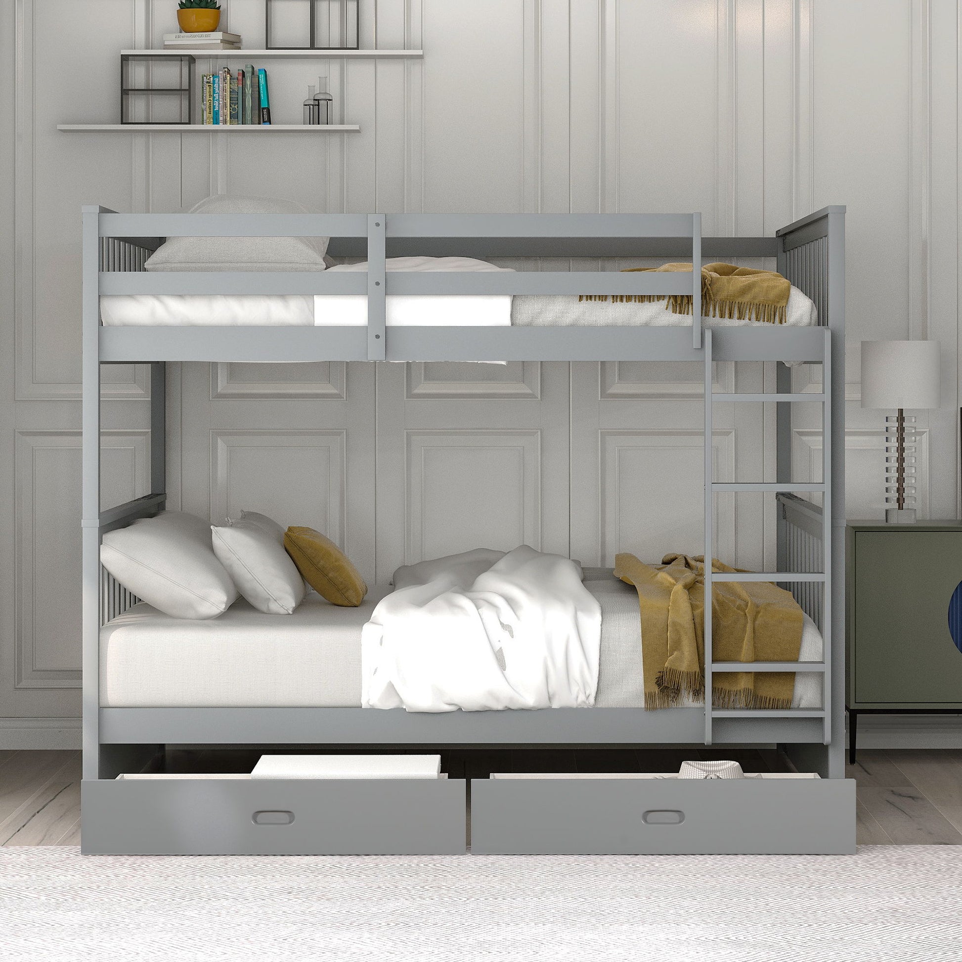 Bunk Bed With Ladders And 2 Storage Drawers - The Sleep Loft - Online Mattress Showroom NYC