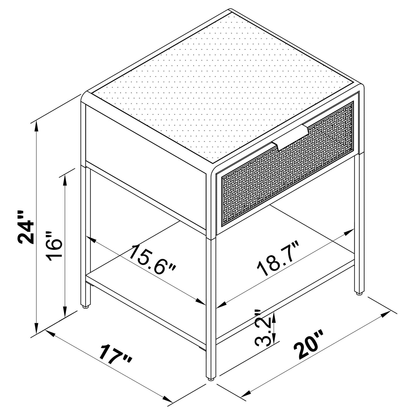 Duncan - 1 Drawer Bedside Table - The Sleep Loft - Online Mattress Showroom NYC
