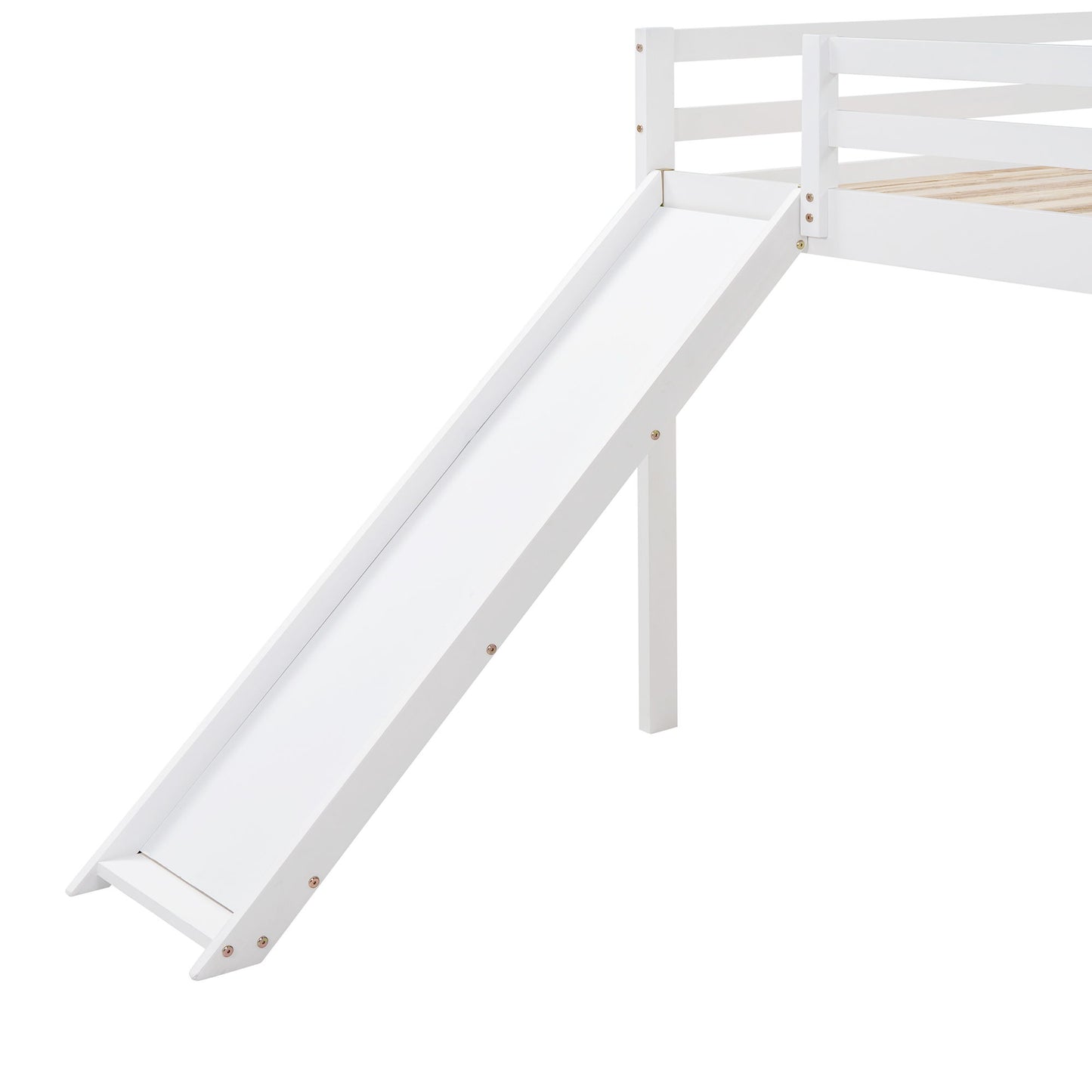 Full Loft Bed With Slide, Multifunctional Design - White - The Sleep Loft - Online Mattress Showroom NYC
