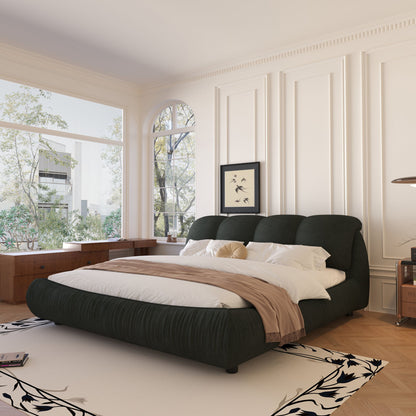 Luxury Upholstered Platform Bed With Oversized Padded Backrest And Solid Wood Frame - The Sleep Loft - Online Mattress Showroom NYC