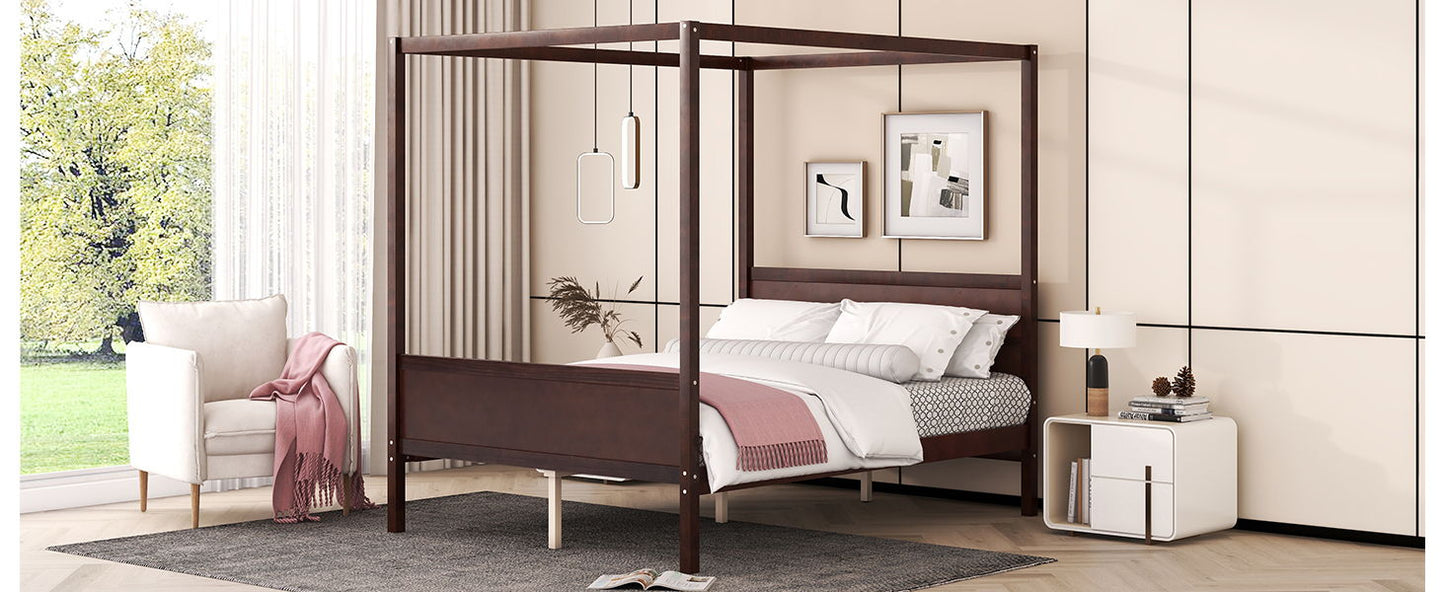 Canopy Platform Bed With Headboard And Footboard, Slat Support Leg - The Sleep Loft - Online Mattress Showroom NYC