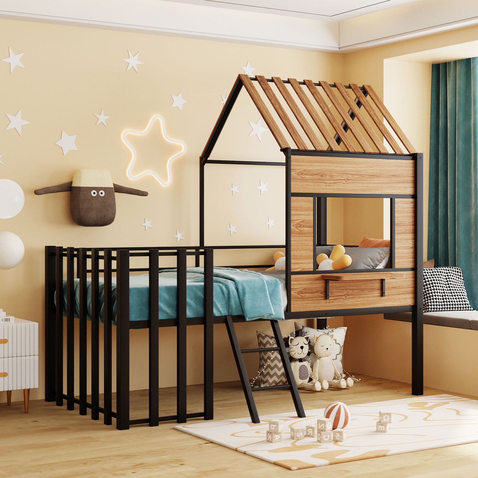 Loft Bed With Roof, Window, Guardrail, Ladder - The Sleep Loft - Online Mattress Showroom NYC
