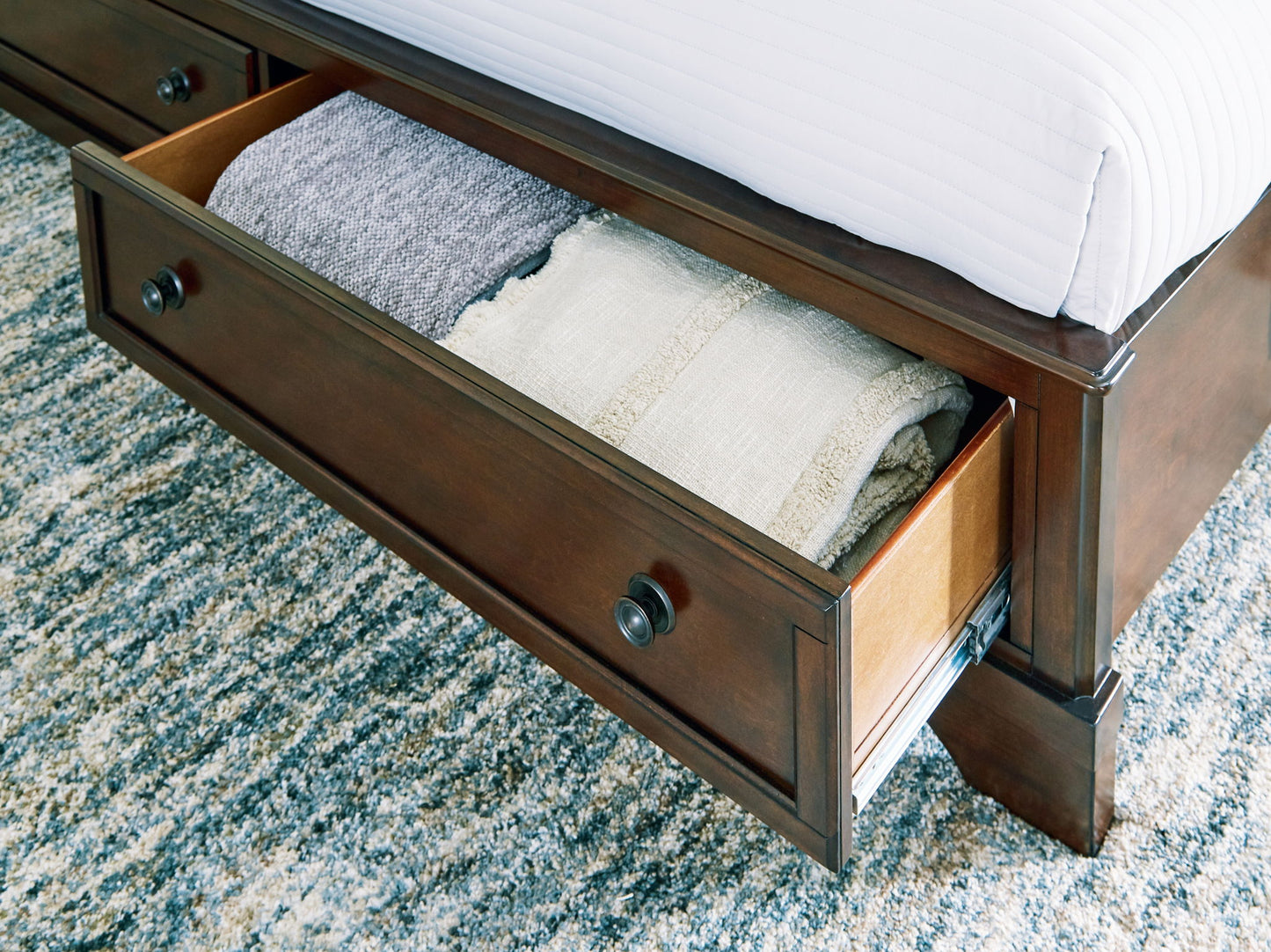 Trellington - King Sleigh Storage Bed - Brown - The Sleep Loft - Online Mattress Showroom NYC