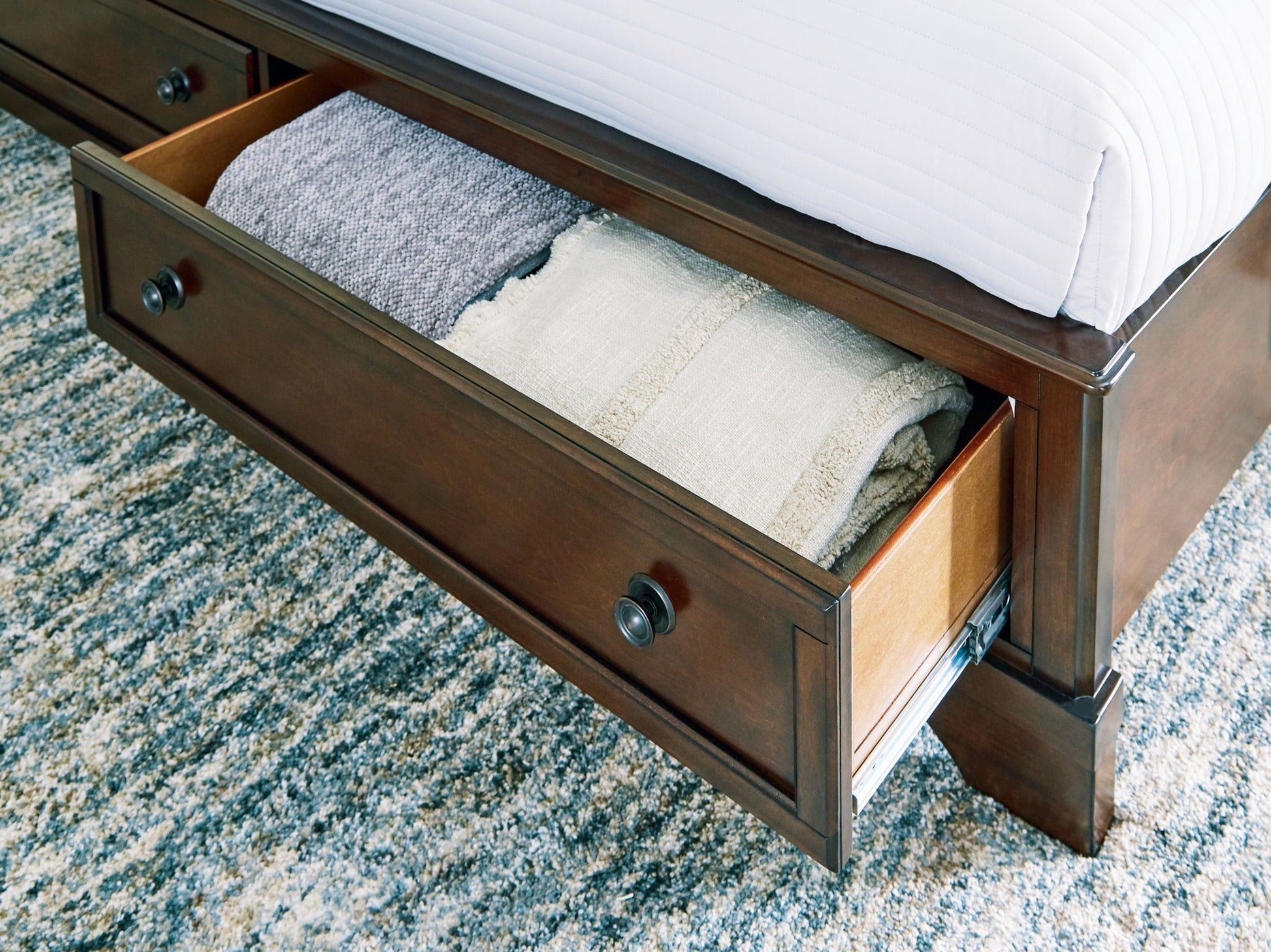 Trellington - King Sleigh Storage Bed - Brown - The Sleep Loft - Online Mattress Showroom NYC