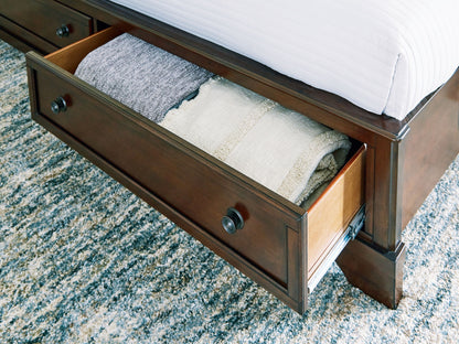 Trellington - King Sleigh Storage Bed - Brown - The Sleep Loft - Online Mattress Showroom NYC