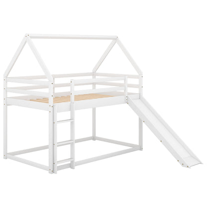 House Shape Bunk Bed With Slide And Ladder - The Sleep Loft - Online Mattress Showroom NYC
