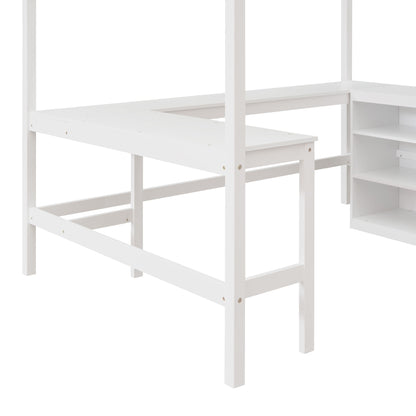 Loft Bed With Shelves With Desk - The Sleep Loft - Online Mattress Showroom NYC